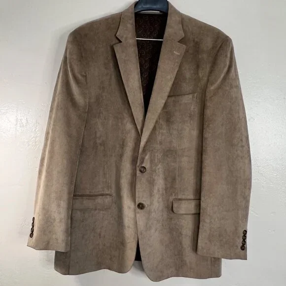 VTG Chaps Ralph Lauren Men's 44L Tan Corduroy Blazer Jacket Sport Coat Career - Picture 1 of 14